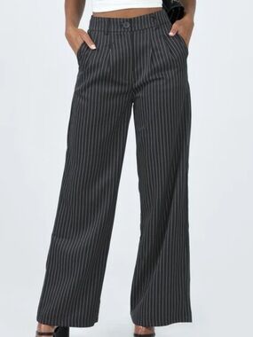 Princess Polly Archer Pants Pinstripe Black sz 2